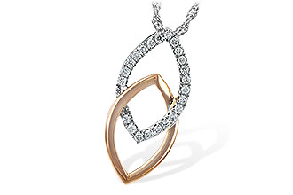 A235-17081: NECKLACE .20 TW (ROSE & WG)