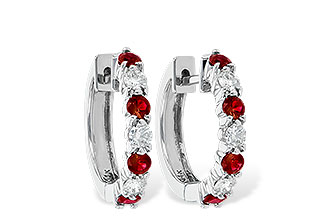 C046-94299: EARRINGS .64 RUBY 1.05 TGW