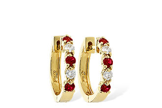 F046-94299: EARRINGS .33 RUBY .52 TGW