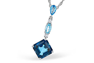 K318-76135: NECK 2.95 TW BLUE TOPAZ 3.00 TGW