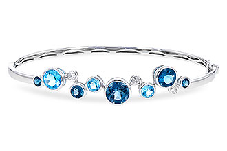 L319-64308: BANGLE 3.95 TW BLUE TOPAZ 4.06 TGW